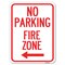 Signmission No Parking Fire Zone W/ Left Arrow Heavy-Gauge Alum Rust Proof Parking Sign, 18" x 24", A-1824-23618 A-1824-23618 - alternate 1